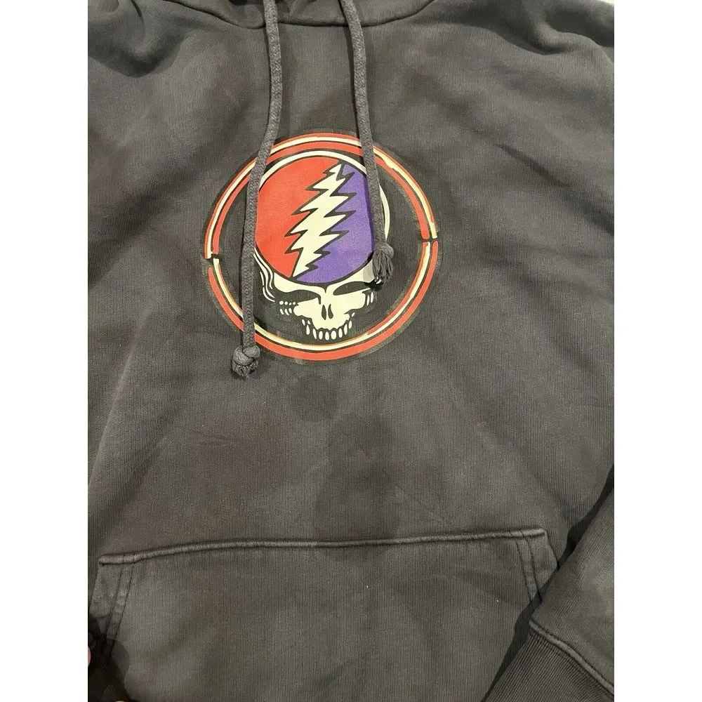 Levis x Grateful‎ Dead Hoodie Sweatshirt Skull Rose Tie Dye Gray Pullover XS